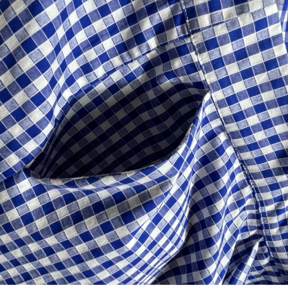Unique Vintage 3X/20 Gingham Pattern High Rise Shorts in Blue and White. - Picture 3 of 16
